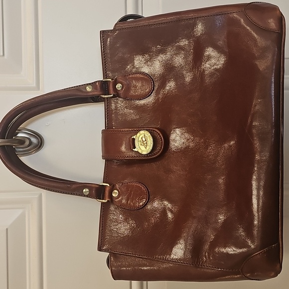 Brown, Leather, Handbag, Vintage, Designer, Travel, Vacation, Luxury, Purse - Picture 1 of 13